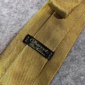 Charvet Place Vendome Gold Silk Micro Weave Textured Necktie Made in France
